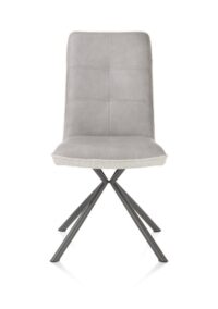 Milva, chaise - 4-pieds graphite - combi tissu Luton / Pala + poignee - Caillou