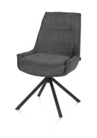 Theo, eetkamerstoel - draaibaar - rough off black - pocket - Vada - Antraciet - Afbeelding 2