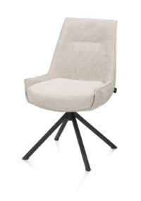 Theo, eetkamerstoel - draaibaar - rough off black - pocket - Vada - beige - Afbeelding 2