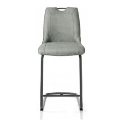 Michiel, chaise de bar - pieds traineau rond + poignee - tissu Pala - Vert
