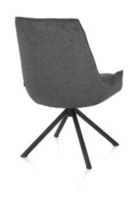 Theo, eetkamerstoel - draaibaar - rough off black - pocket - Vada - Antraciet - Afbeelding 3