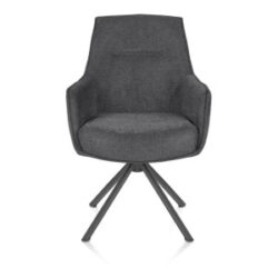 Theo, chaise à accoudoirs - pivotant - graphite - confort ressorts - Vada - Anthracite