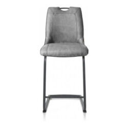 Michiel, chaise de bar - pieds traineau carre + poignee - tissu Pala - Anthracite