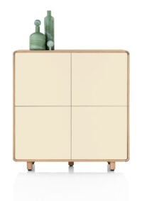 Caserta, Highboard, 125 cm breed, 4 deuren, eiken fineer/lak