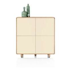 Caserta, Highboard, 125 cm breed, 4 deuren, eiken fineer/lak