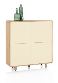 Caserta, Highboard, 125 cm breed, 4 deuren, eiken fineer/lak - Afbeelding 2