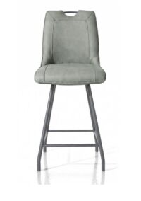 Michiel, chaise de bar - 4-pieds + poignee - tissu Pala - Vert