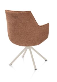 Theo, chaise &agrave; accoudoirs - pivotant - cr&egrave;me - confort ressorts - Vada - cuivre - Image 3
