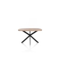 Pavarotti, table 150 x 120 cm - oval - pied en X central - métal - pied central metal