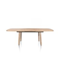 Pavarotti, table à rallonge 190 (+ 60) x 110 cm - métal avec bois incrusté - pieds de table (4) avec accent bois
