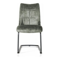 Mischa, chaise - pieds traineau carre + poignee - tissu karese - Olive