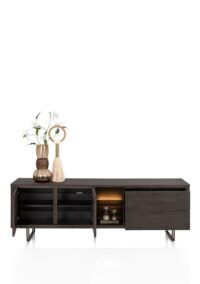 Mogan, Lowboard 190 cm, 2 deuren, 2 laden, 2 openvakken incl. LED - Afbeelding 2