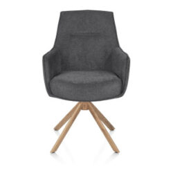Theo, armstoel - draaibaar met kantelfunctie - eikenhout look - pocket - Vada - Antraciet
