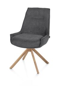 Theo, chaise - pivotant - aspect ch&ecirc;ne - confort ressorts - Vada - Anthracite - Image 2