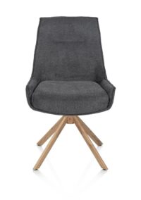 Theo, chaise - pivotant avec fonction relax - aspect chêne - confort ressorts - Vada - Anthracite