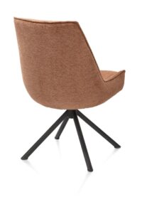 Theo, eetkamerstoel - draaibaar - rough off black - pocket - Vada - koper - Afbeelding 3