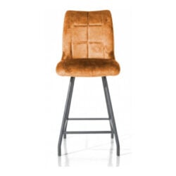 Mischa, chaise de bar - 4-pieds + poignee - tissu Karese - Jaune ocre