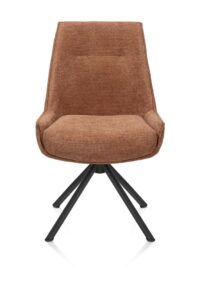 Theo, eetkamerstoel - draaibaar - rough off black - pocket - Vada - koper
