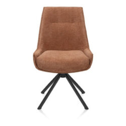 Theo, eetkamerstoel - draaibaar - rough off black - pocket - Vada - koper