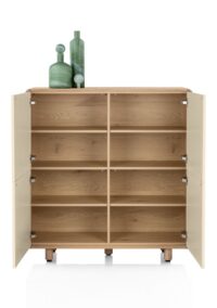 Caserta, Highboard, 125 cm breed, 4 deuren, eiken fineer/lak - Afbeelding 3