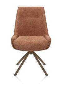 Theo, eetkamerstoel - draaibaar - steel brown - pocket - Vada - koper