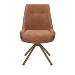 Theo, chaise - pivotant - steel brown - confort ressorts - Vada - cuivre