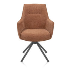 Theo, chaise &agrave; accoudoirs - pivotant - graphite - confort ressorts - Vada - cuivre