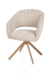 Isla, armstoel - draaibaar - eikenhout look - stof Valencia - Afbeelding 2