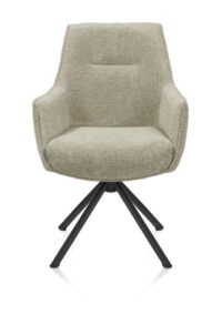 Theo, armstoel - draaibaar - rough off black - pocket - Vada - Salie groen