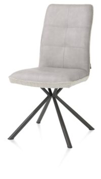 Milva, chaise - 4-pieds graphite - combi tissu Luton / Pala + poignee - Caillou - Image 2