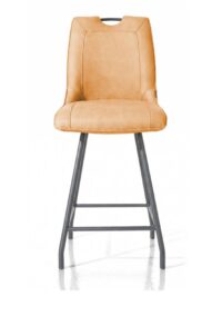 Michiel, chaise de bar - 4-pieds + poignee - tissu Pala - Jaune ocre