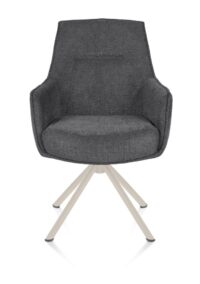 Theo, chaise à accoudoirs - pivotant - crème - confort ressorts - Vada - Anthracite