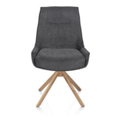 Theo, chaise - pivotant - aspect chêne - confort ressorts - Vada - Anthracite