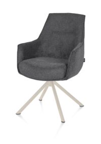 Theo, chaise à accoudoirs - pivotant - crème - confort ressorts - Vada - Anthracite - Image 2