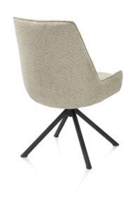 Theo, eetkamerstoel - draaibaar - rough off black - pocket - Vada - Salie groen - Afbeelding 3