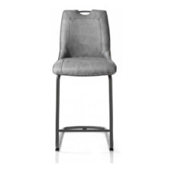 Michiel, chaise de bar - pieds traineau rond + poignee - tissu Pala - Anthracite