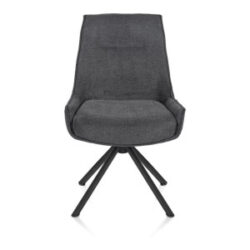 Theo, eetkamerstoel - draaibaar - rough off black - pocket - Vada - Antraciet