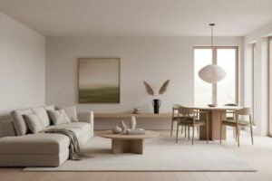 Lichte Woonkamer In Een Mix Van Japandi En Warm Minimalisme