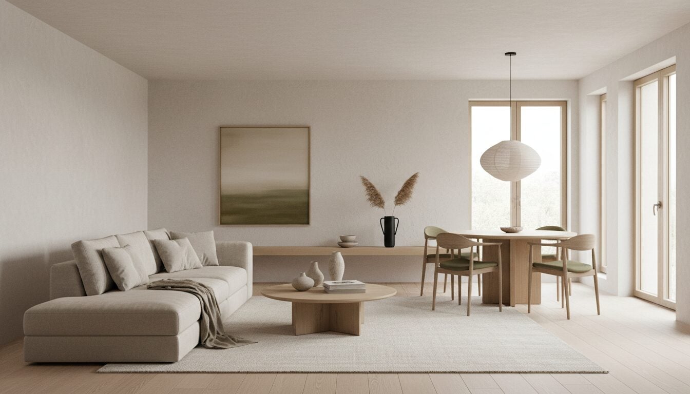Lichte Woonkamer In Een Mix Van Japandi En Warm Minimalisme