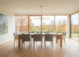 Rechthoekige Eettafel Van 220 Cm Met Acht Stoelen