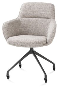 Mateo, chaise à accoudoirs - roulettes - graphite - Bellini - Caillou - Image 2