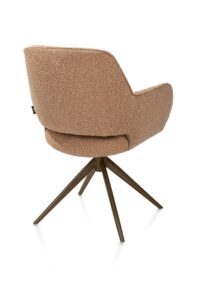 Kian, chaise à accoudoirs - fixe - steelbrown - tissu Cloudy - Jaune ocre - Image 3