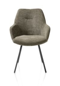 Odin, chaise à accoudoirs - piétement graphite - tissu Vada - vert mousse