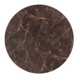 Caletta, bartafel rond 120 cm. - HPL Primo Laminato blad - centrale teenpoot steelbrown - Marble brown