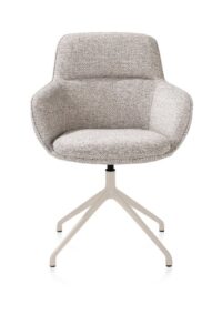 Mateo, chaise à accoudoirs - pivotante - crème - Bellini - Caillou