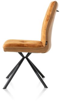 Milva, chaise - pieds noir + poignee - combi Pala/Karese - Jaune ocre - Image 3