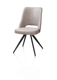 Ian, Chaise de salle à manger - rotative à 180 degrés - rough off black - knock down - pala - Gris clair - Image 2