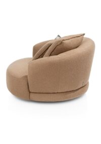 Cervos, Fauteuil draaibaar- 130cm, incl. 2 kussens - Stof Cloudy - oker - Afbeelding 2