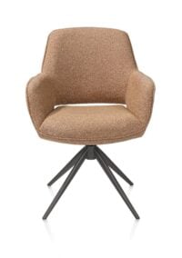 Kian, chaise à accoudoirs - fixe - graphite - tissu Cloudy - Jaune ocre