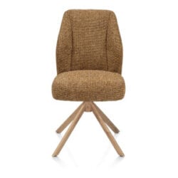Baya, chaise - pivotante + relax - naturel - ressorts ensaches - tissu Sevilla - Jaune ocre